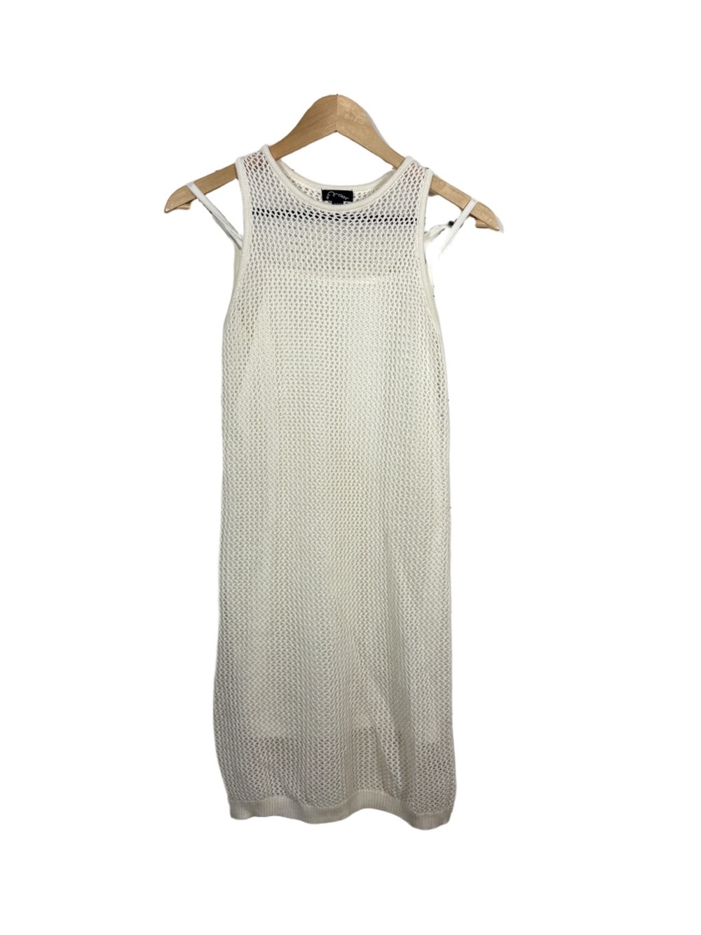 Art Class Cream Open Knit Mesh Sweater Cover-Up Dress XL 14/16